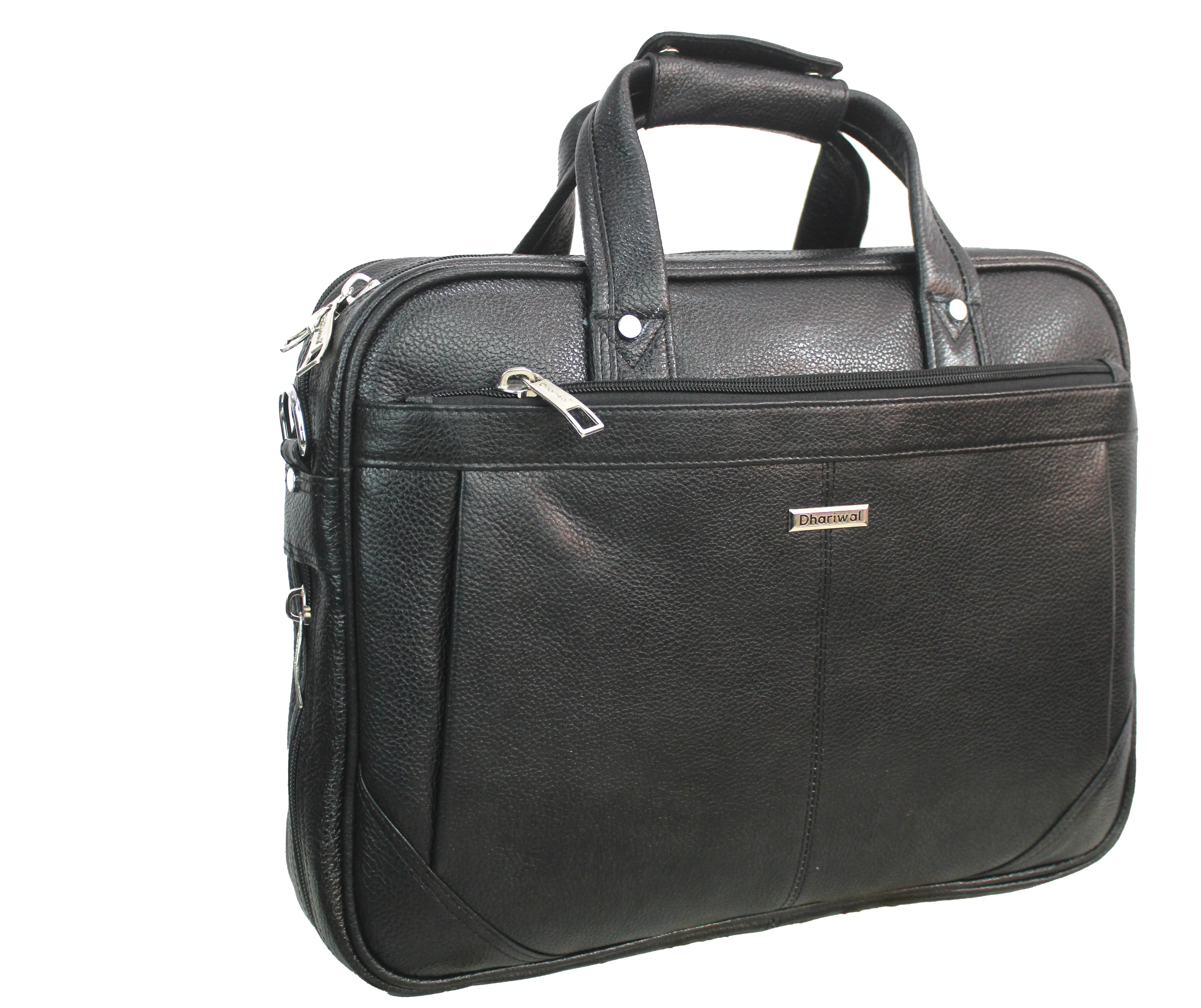 Dhariwal Genuine Leather Laptop Bag File Messenger Bag with Strap upto 15 Inch | Laptop Bag for Men