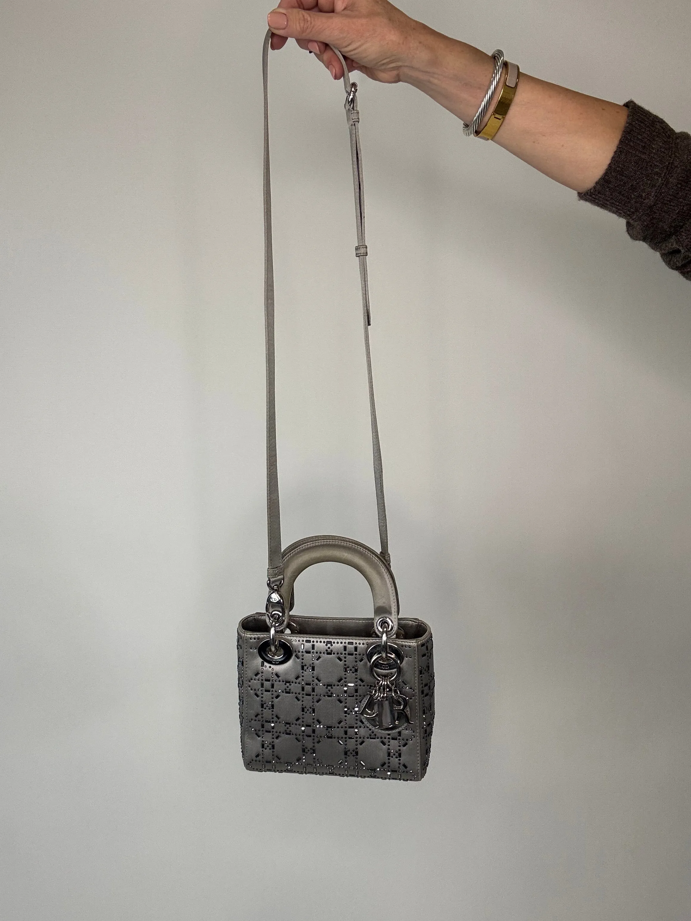Dior Mini Lady Satin Beaded Bag