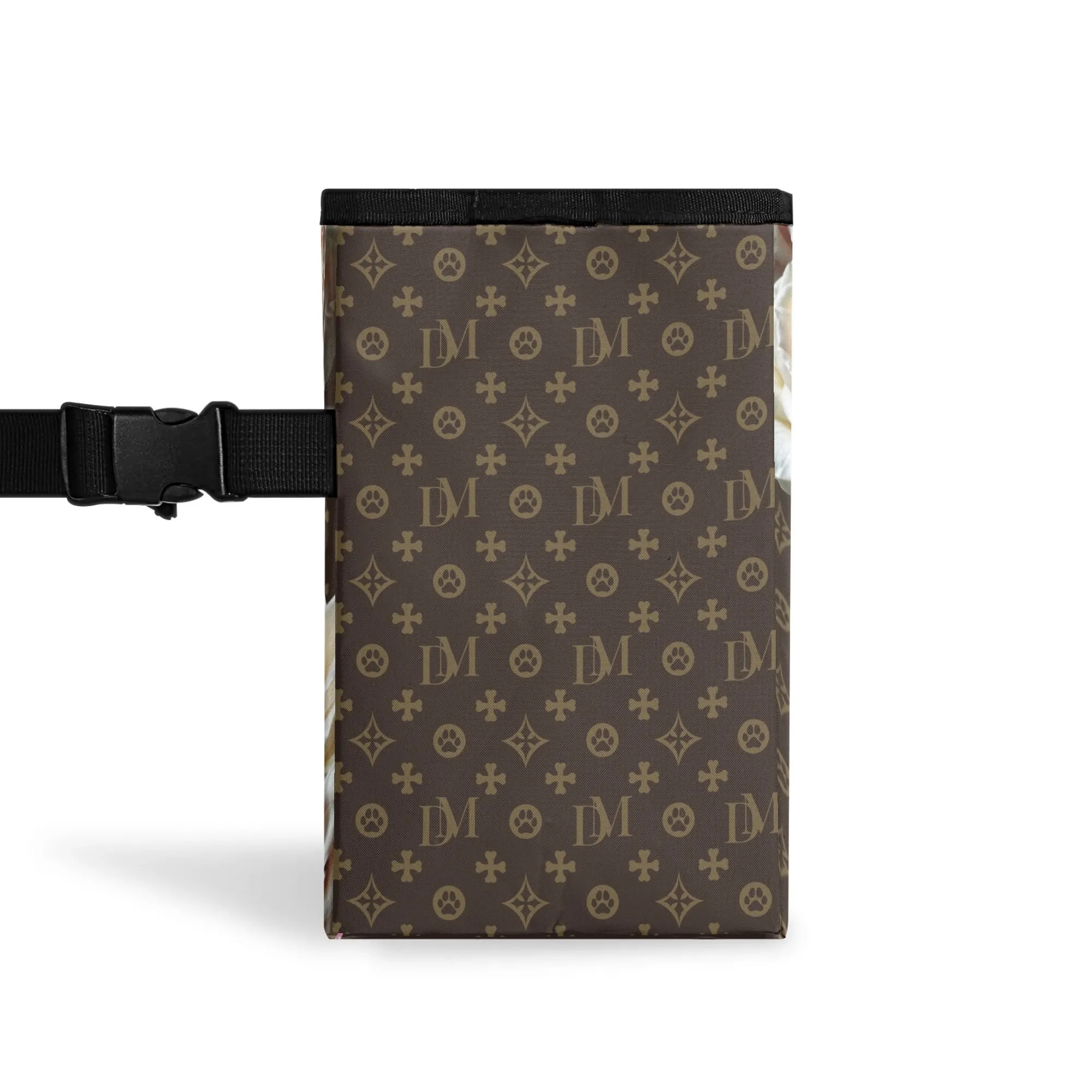 Dog Mom Signature "DM" Motif Champagne Rose Car Organizer