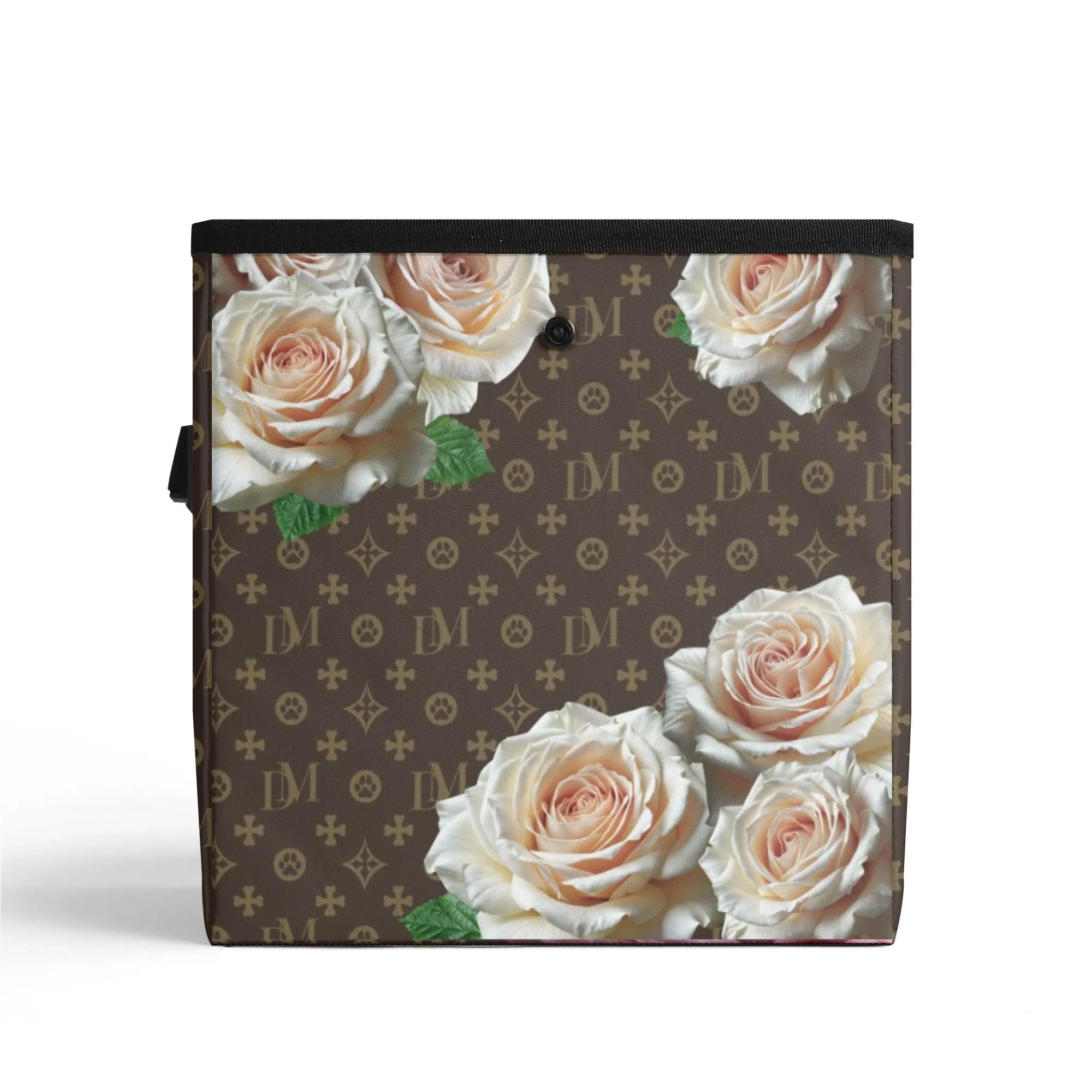 Dog Mom Signature "DM" Motif Champagne Rose Car Organizer