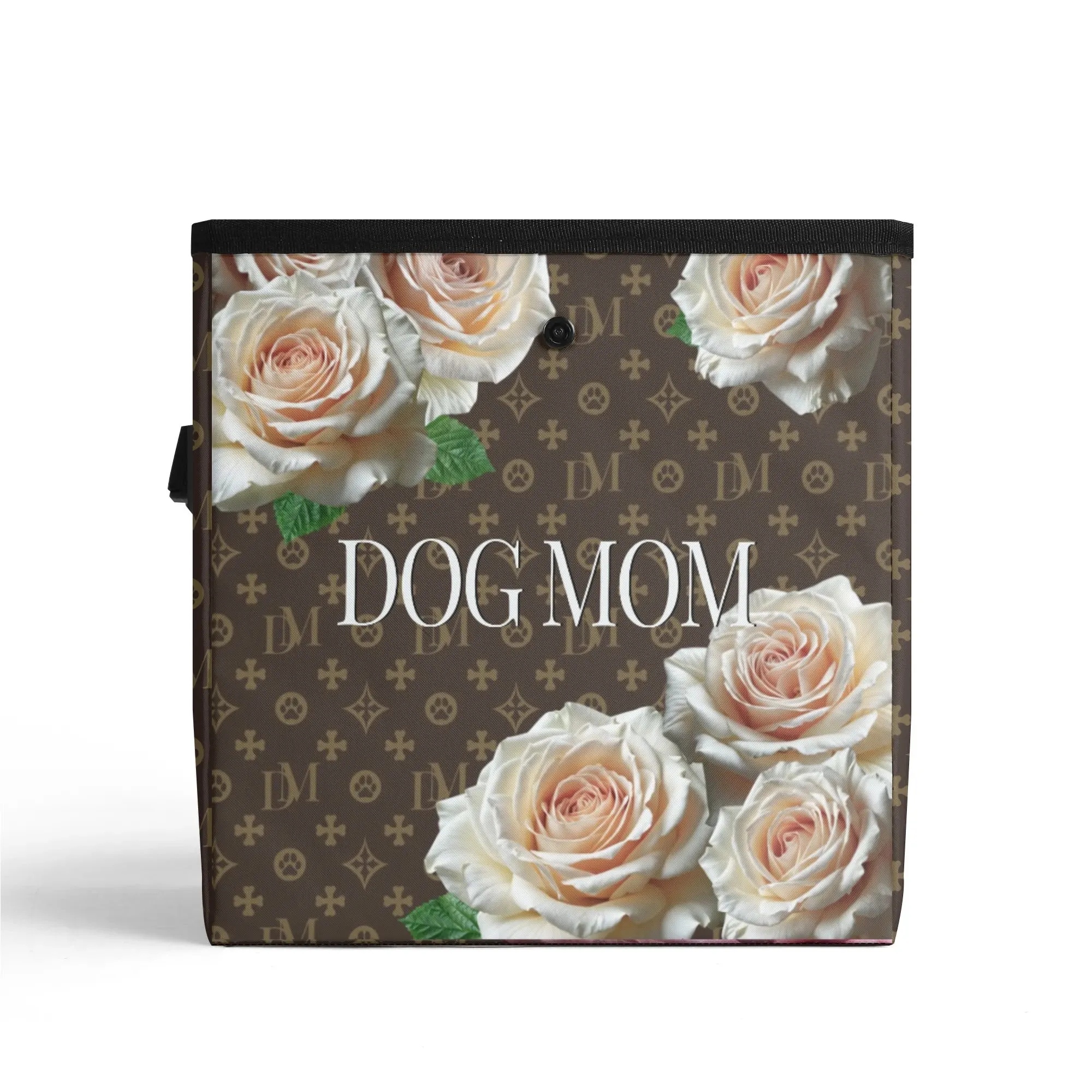Dog Mom Signature "DM" Motif Champagne Rose Car Organizer