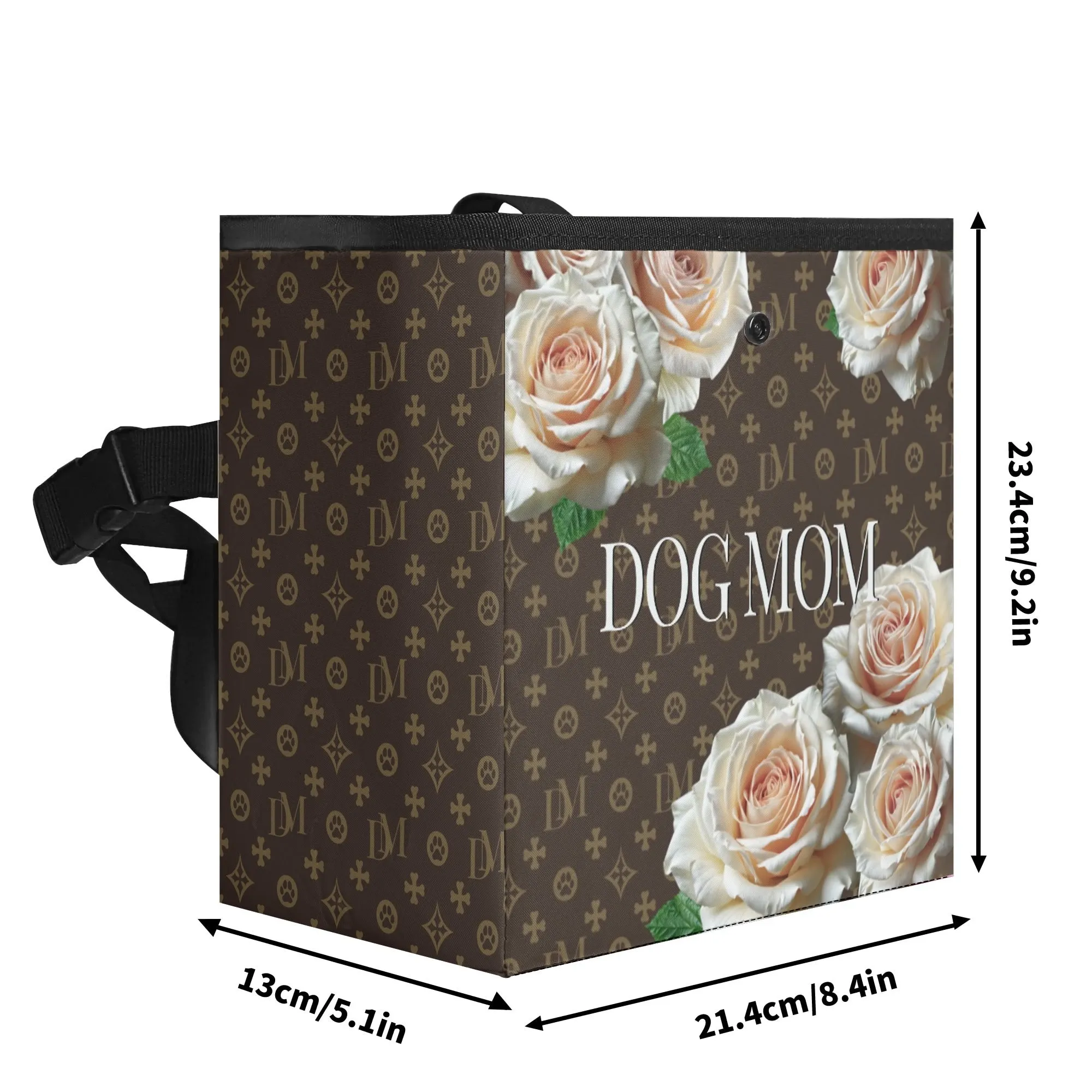 Dog Mom Signature "DM" Motif Champagne Rose Car Organizer