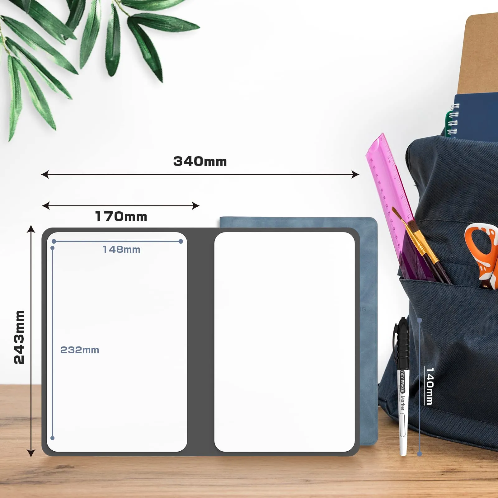 Dry Erase Whiteboard Notebook with Water-Based Marker