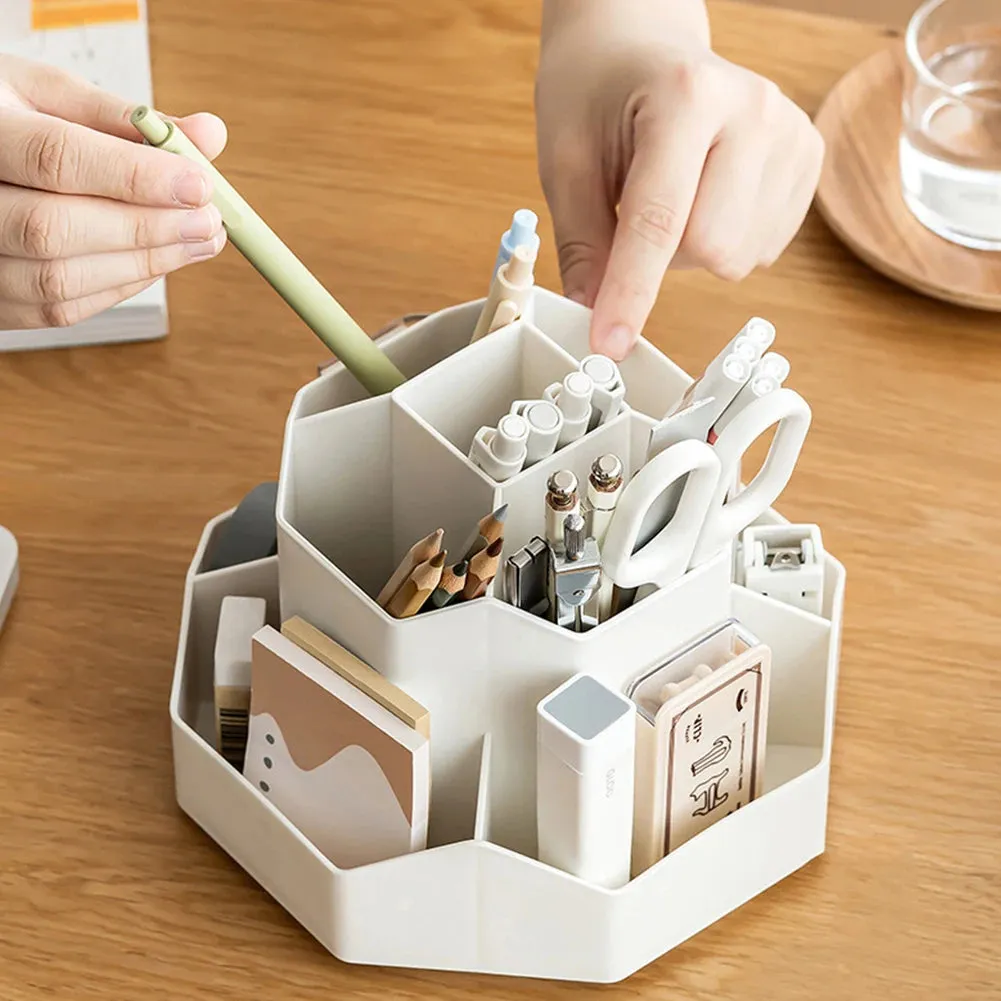 ELMAS 9-Slot Rotating Desk Organizer - Cute Pencil Holder