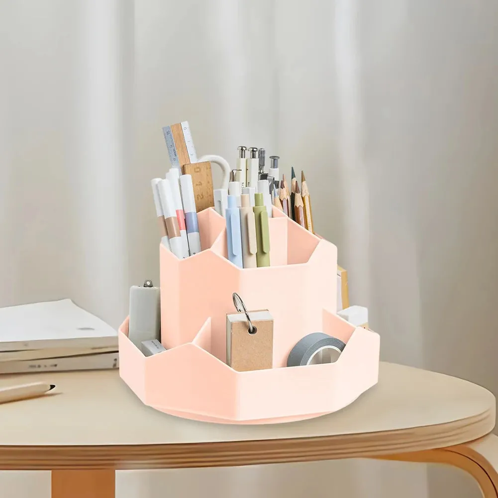 ELMAS 9-Slot Rotating Desk Organizer - Cute Pencil Holder
