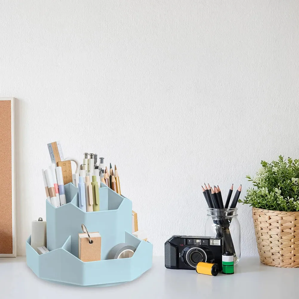 ELMAS 9-Slot Rotating Desk Organizer - Cute Pencil Holder