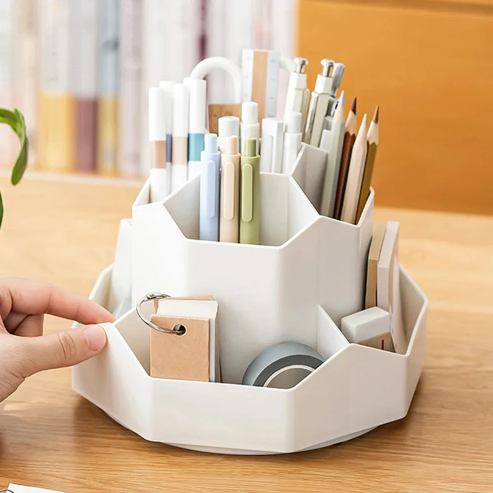ELMAS 9-Slot Rotating Desk Organizer - Cute Pencil Holder