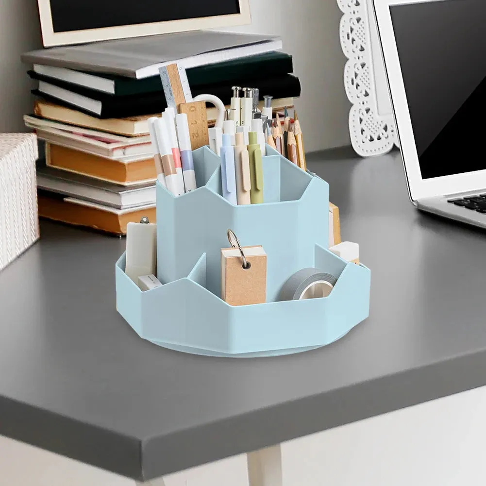 ELMAS 9-Slot Rotating Desk Organizer - Cute Pencil Holder
