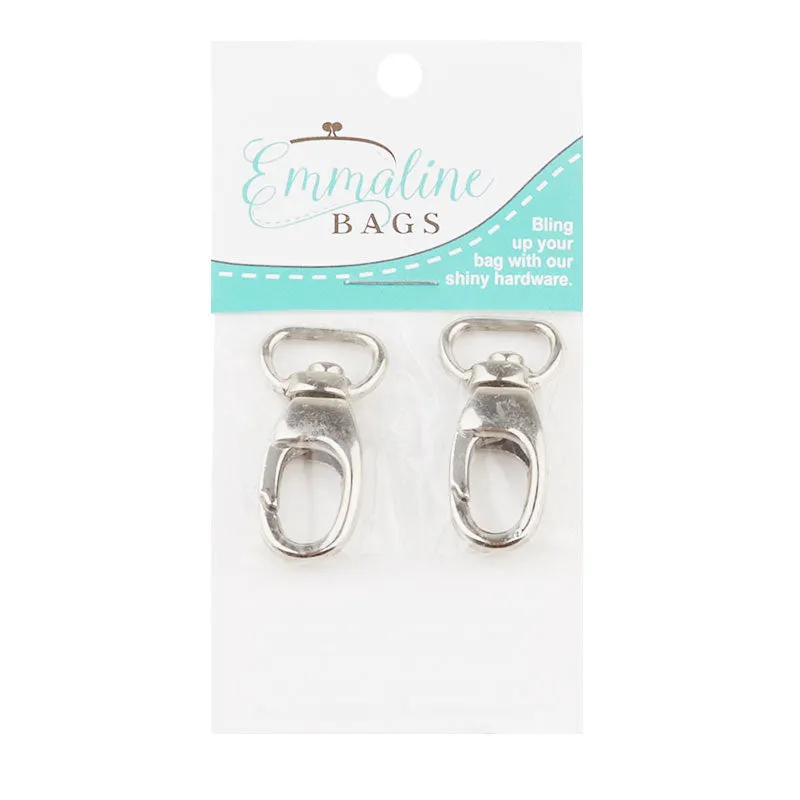 Emmaline 1/2" Designer Profile Swivel Snap Hooks - Set of Two Nickel