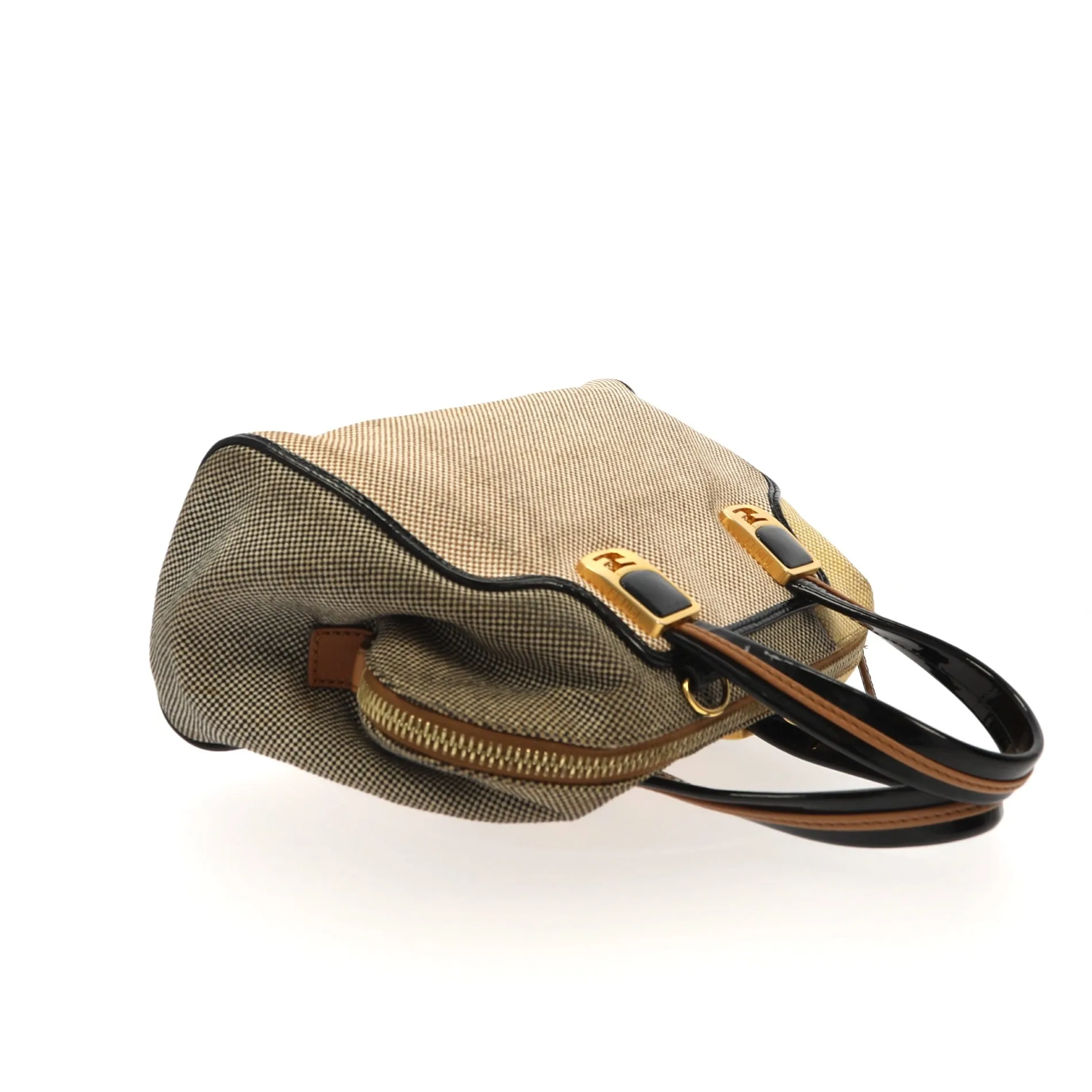 FENDI Chameleon Handbag in Beige Fabric