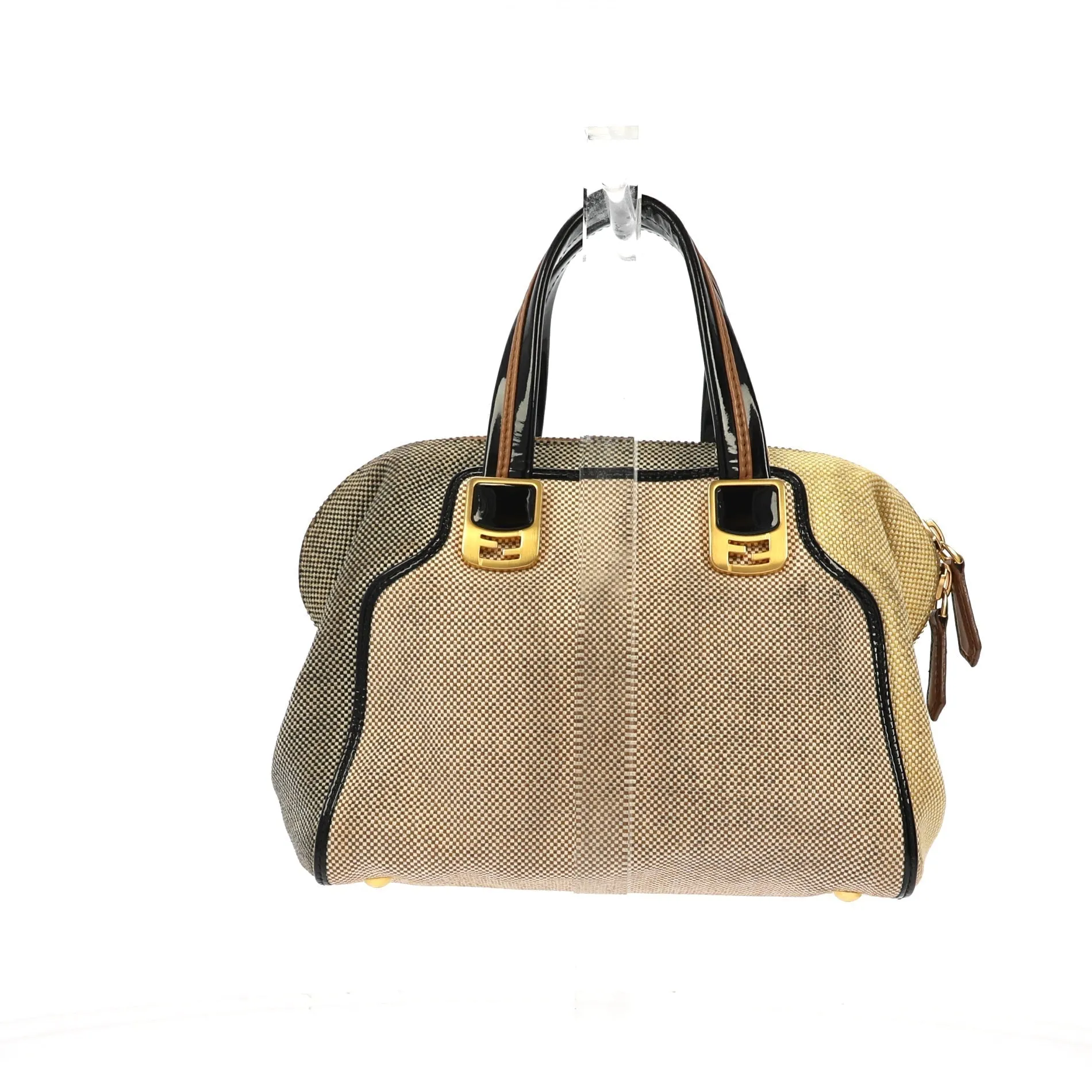FENDI Chameleon Handbag in Beige Fabric