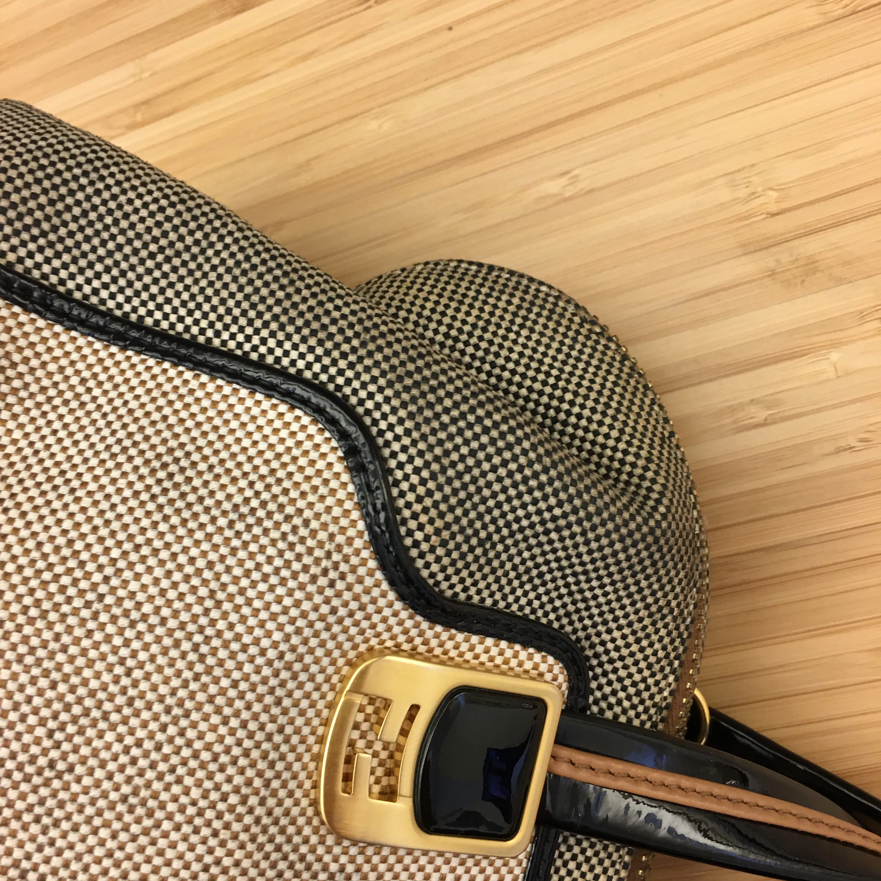 FENDI Chameleon Handbag in Beige Fabric