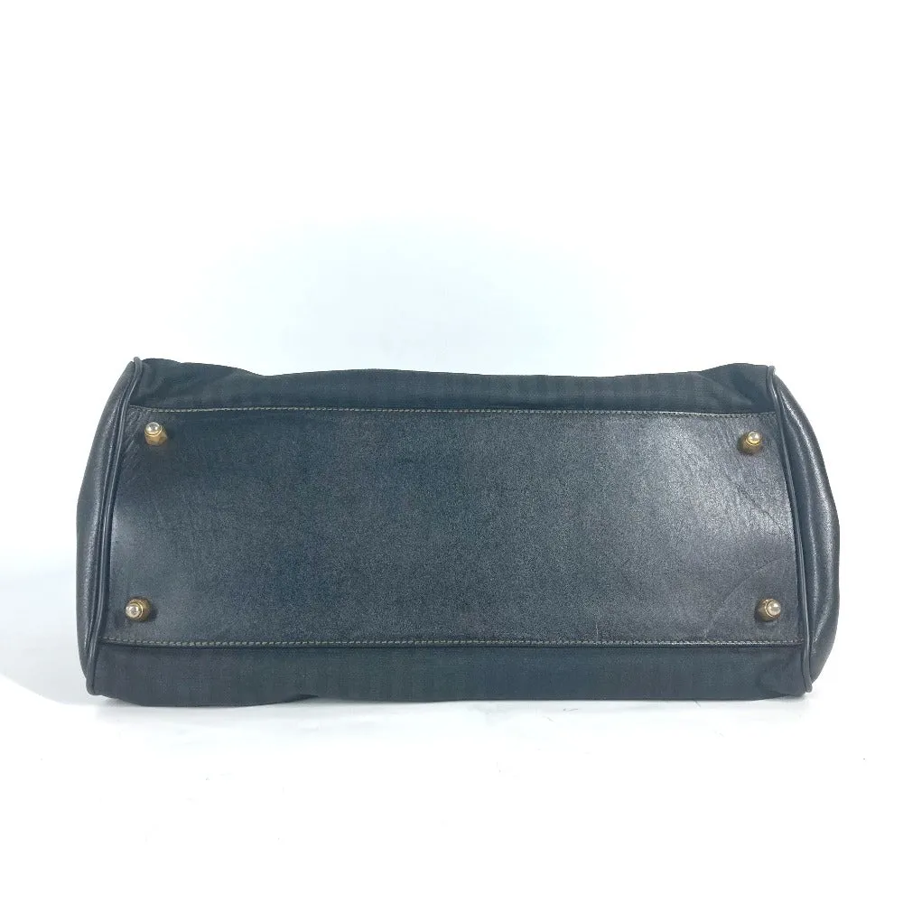 FENDI Handbag Leather / PVC black vintage Doctor Bag Pecan Women Used