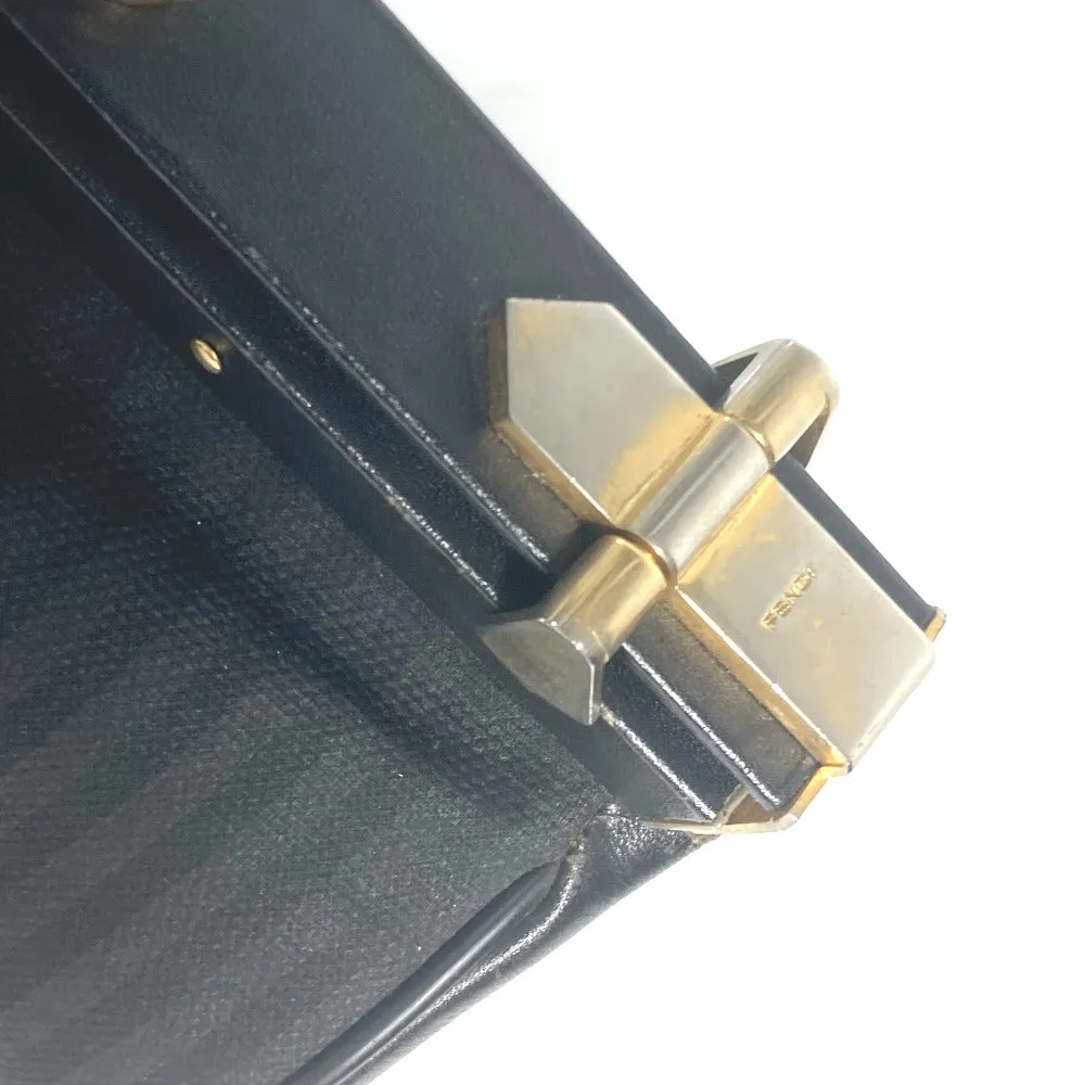FENDI Handbag Leather / PVC black vintage Doctor Bag Pecan Women Used