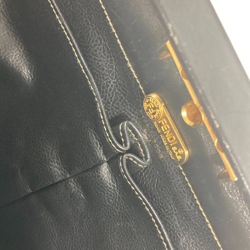 FENDI Handbag Leather / PVC black vintage Doctor Bag Pecan Women Used