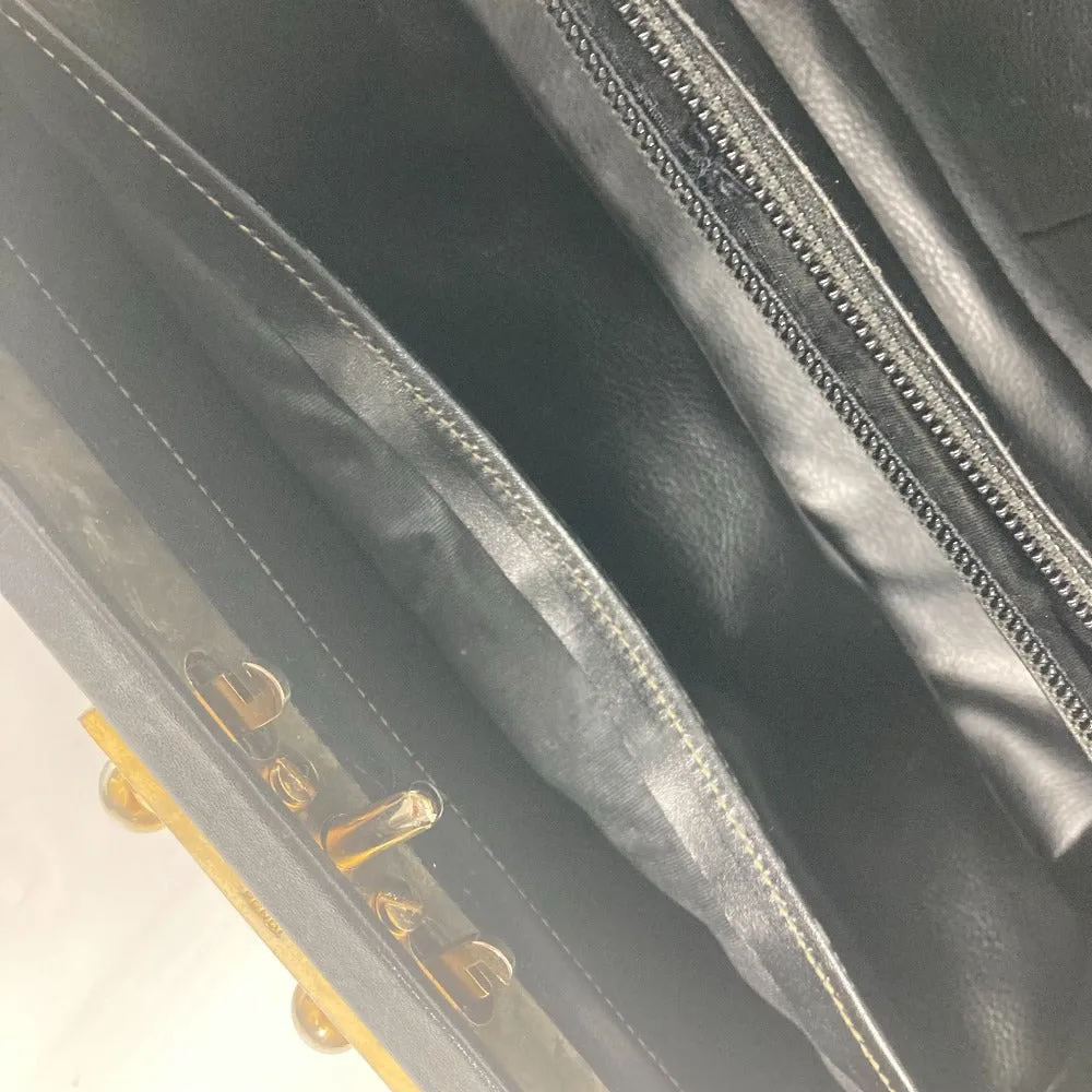 FENDI Handbag Leather / PVC black vintage Doctor Bag Pecan Women Used