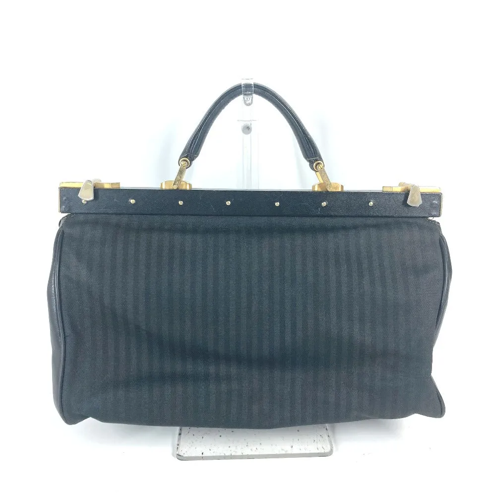 FENDI Handbag Leather / PVC black vintage Doctor Bag Pecan Women Used