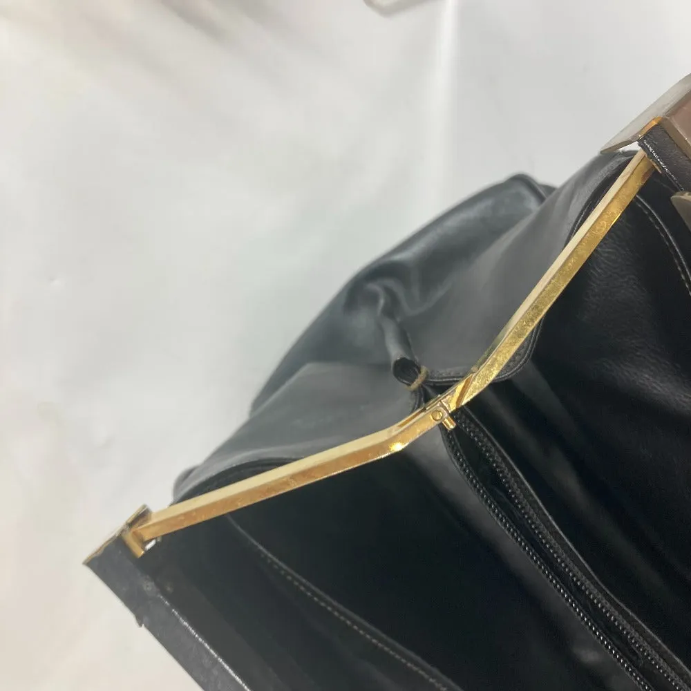 FENDI Handbag Leather / PVC black vintage Doctor Bag Pecan Women Used