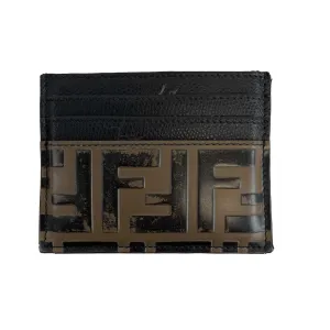 FENDI - Monogram FF Card Holder - Black, Brown w/ KIT