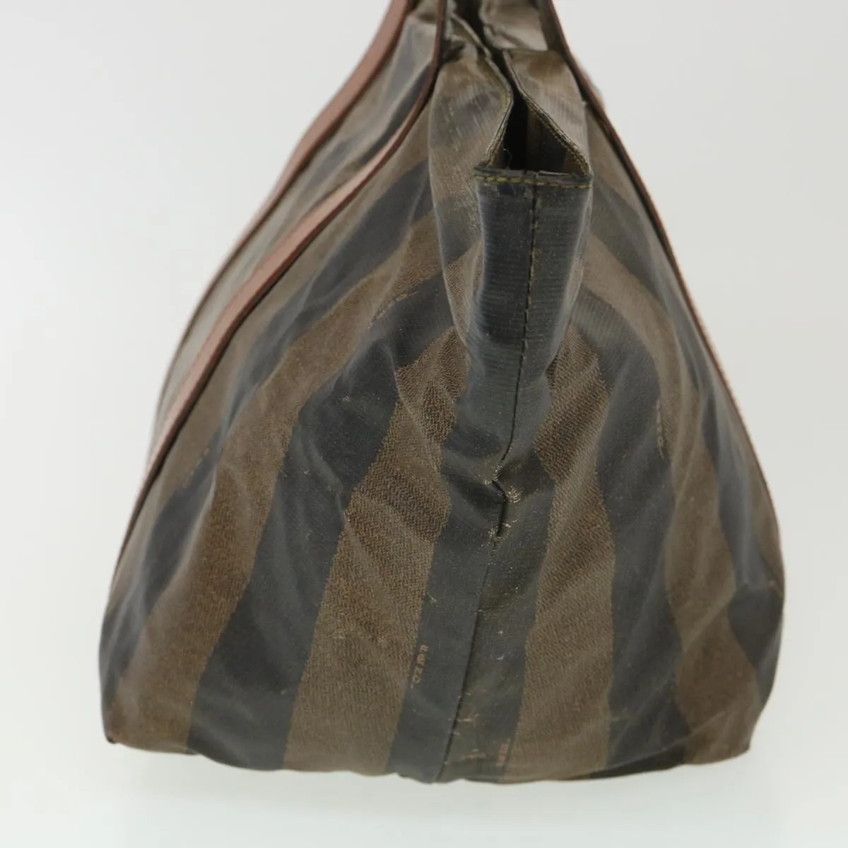 FENDI Pecan Canvas Hand Bag Nylon Black Brown  ti988