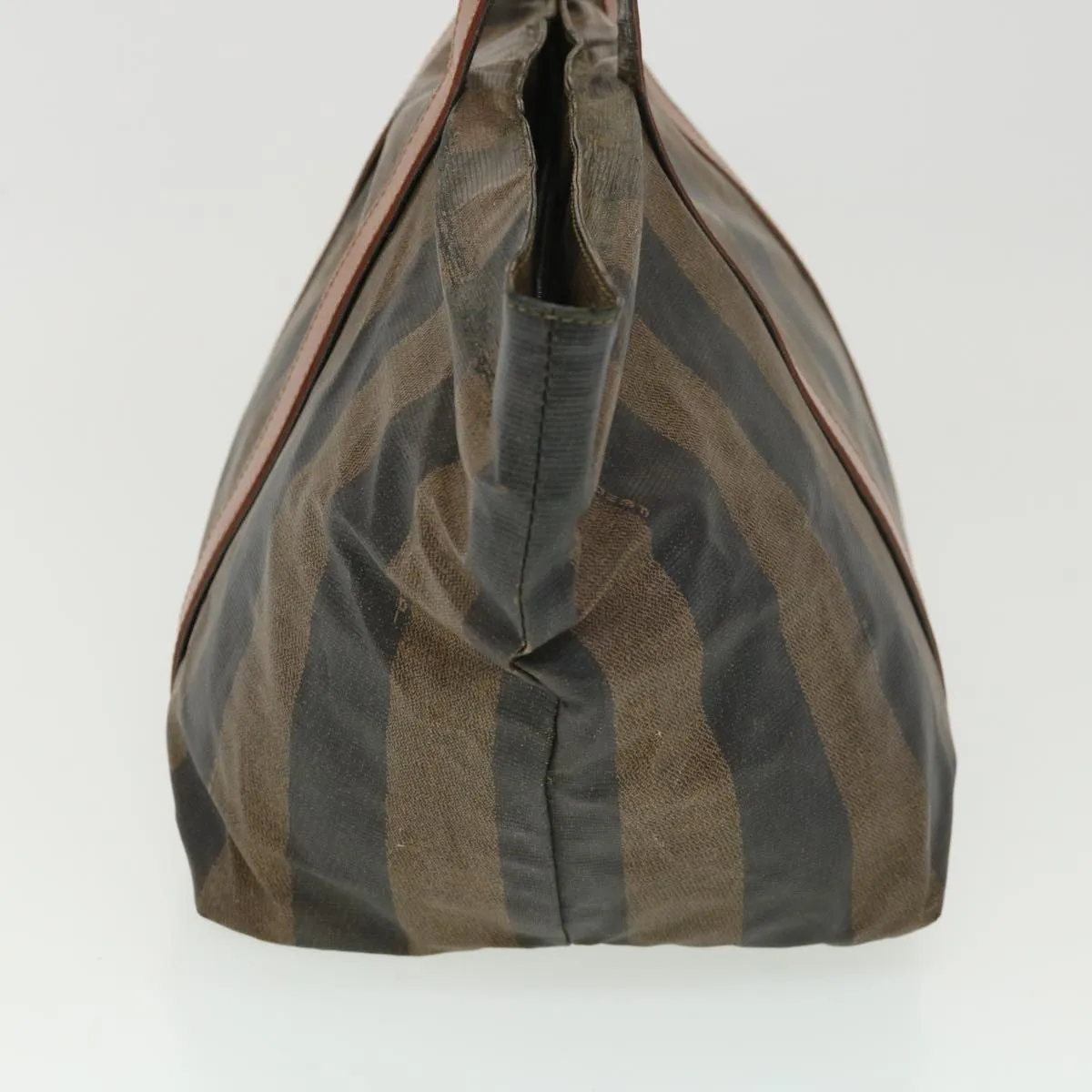 FENDI Pecan Canvas Hand Bag Nylon Black Brown  ti988