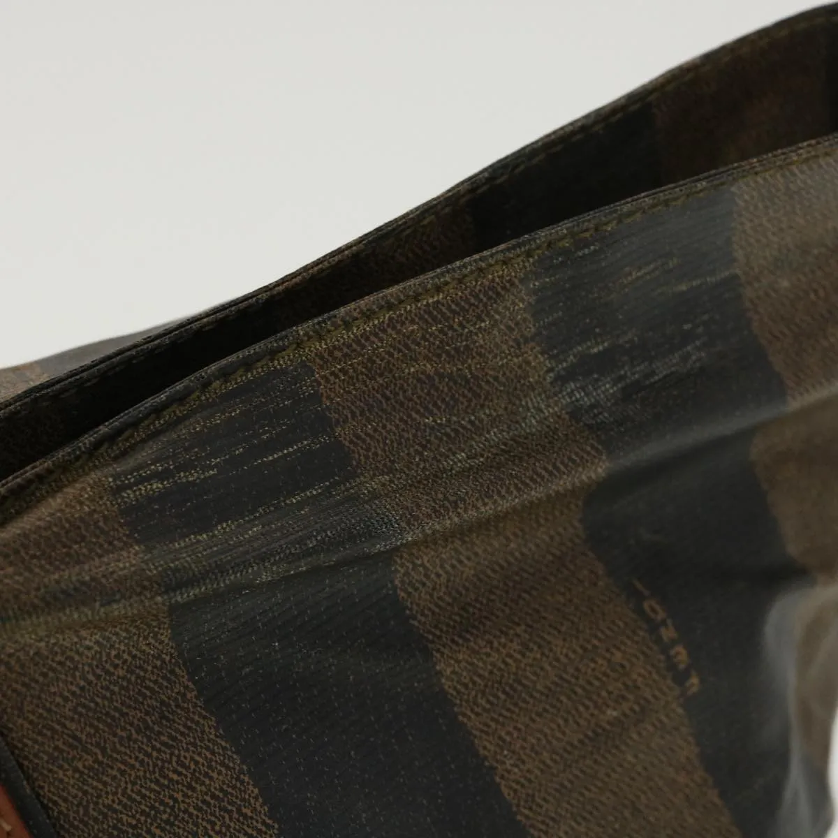 FENDI Pecan Canvas Hand Bag Nylon Black Brown  ti988