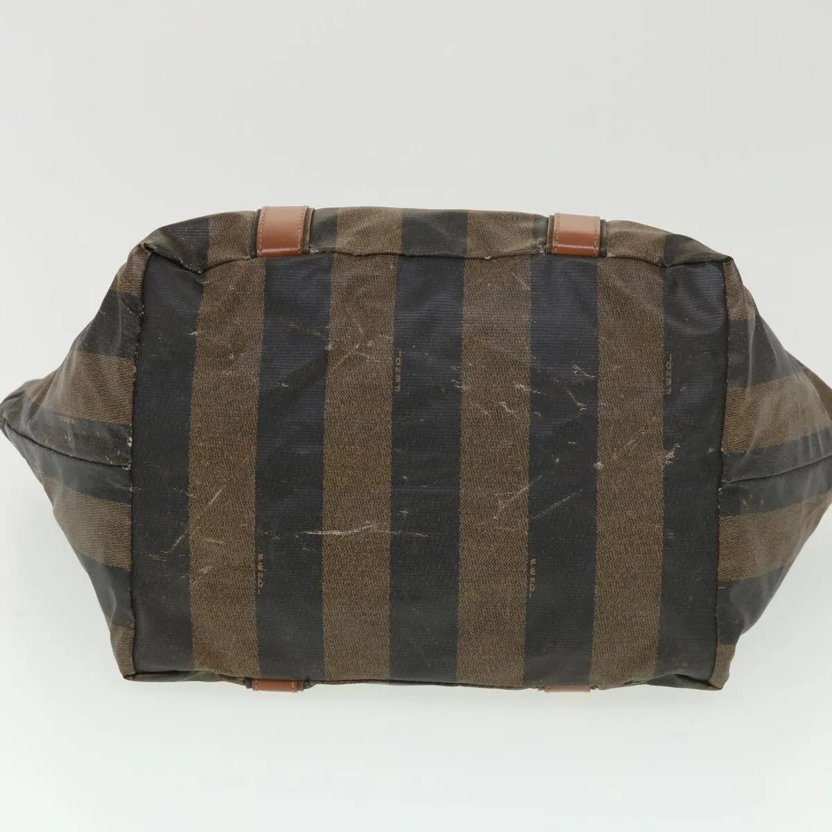 FENDI Pecan Canvas Hand Bag Nylon Black Brown  ti988