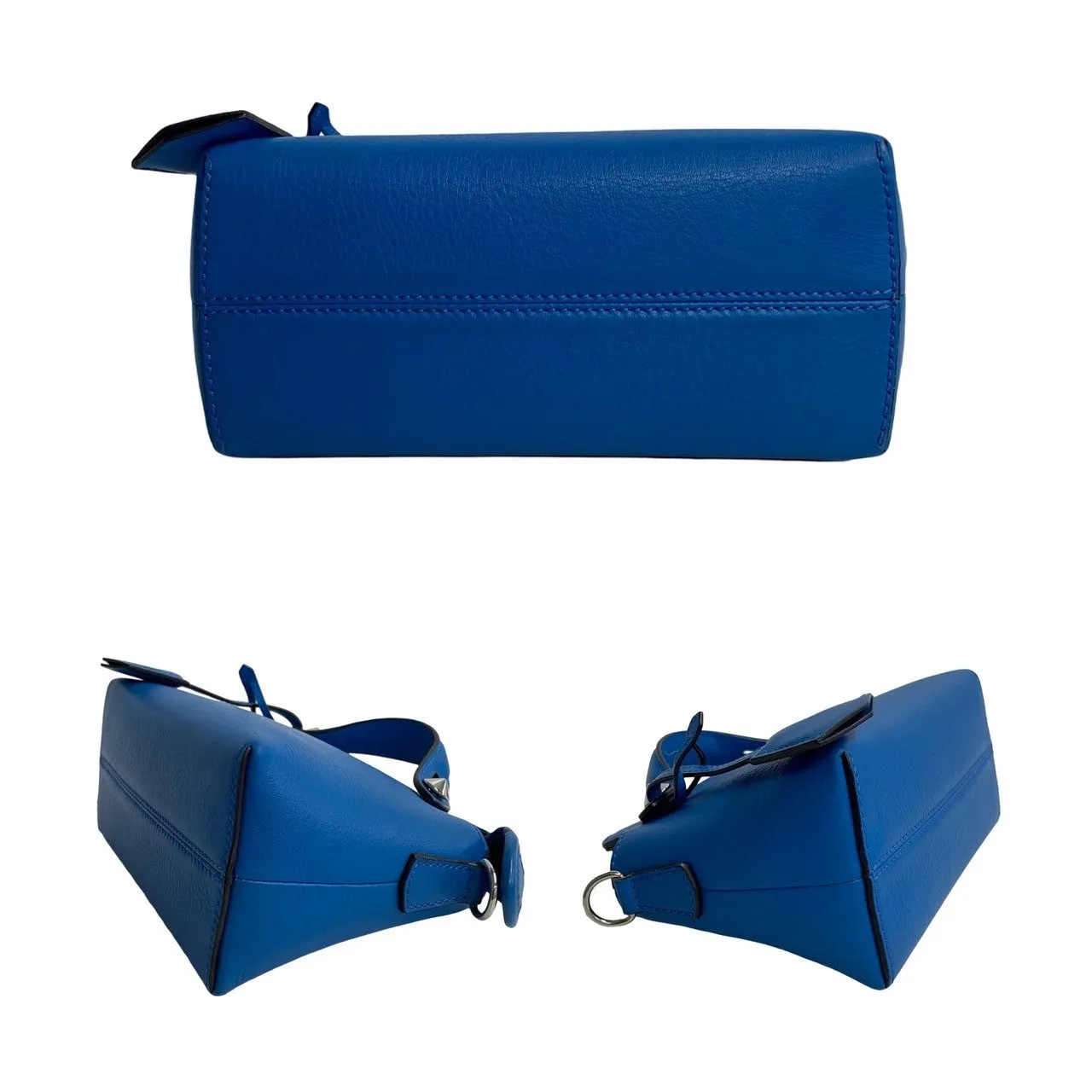 FENDI Shoulder Bag leather blue By the way small