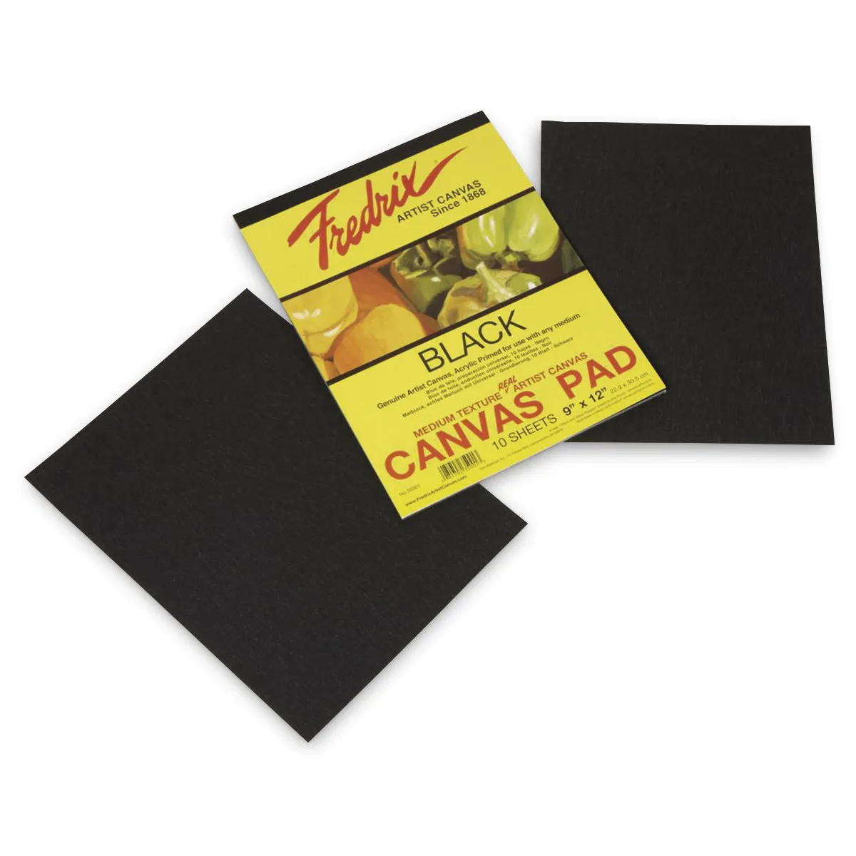 Fredrix Canvas Pads Black (18x24)"- 10 Sheets