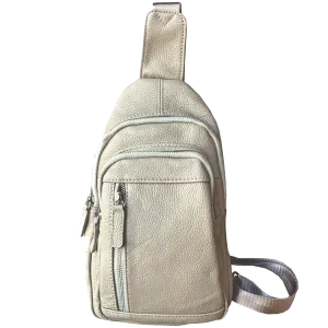 Geniune Leather Sling Bag - Cream