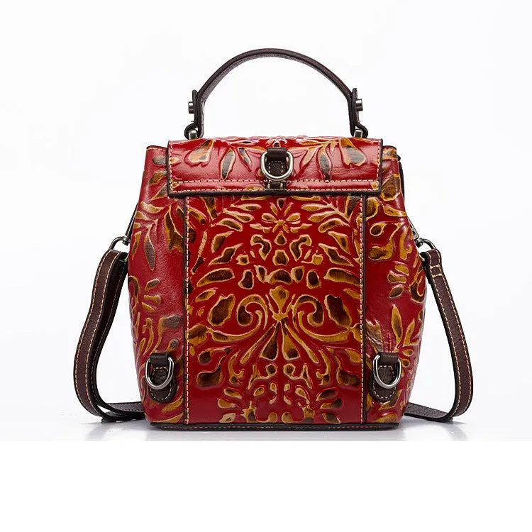 Genuine Leather Vintage style Embossed Shoulder Bag
