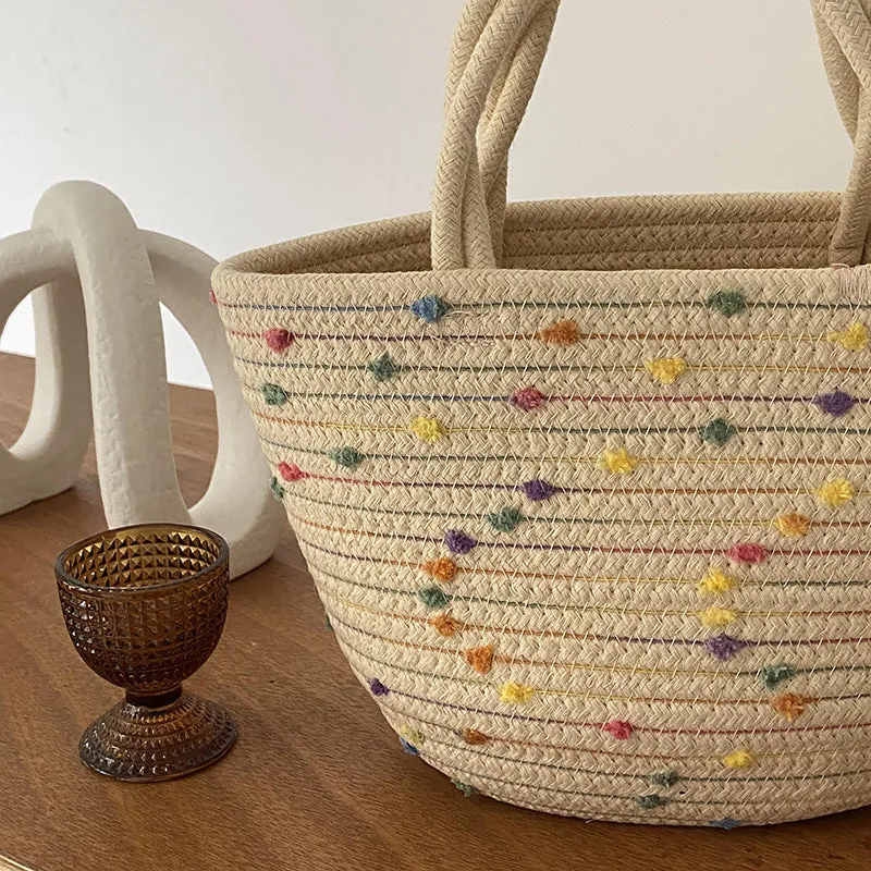 Handbag Women's Colorful Woven Straw