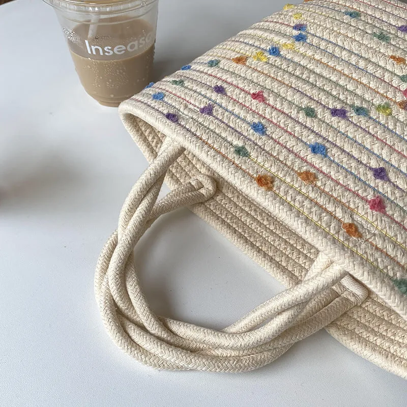 Handbag Women's Colorful Woven Straw