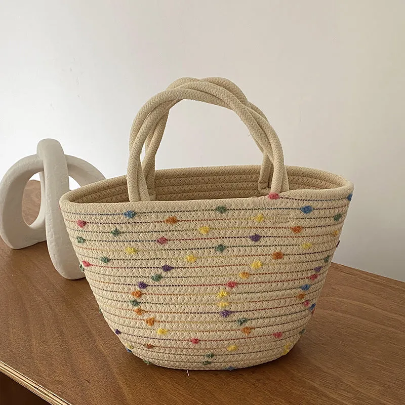 Handbag Women's Colorful Woven Straw