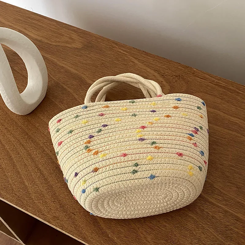 Handbag Women's Colorful Woven Straw