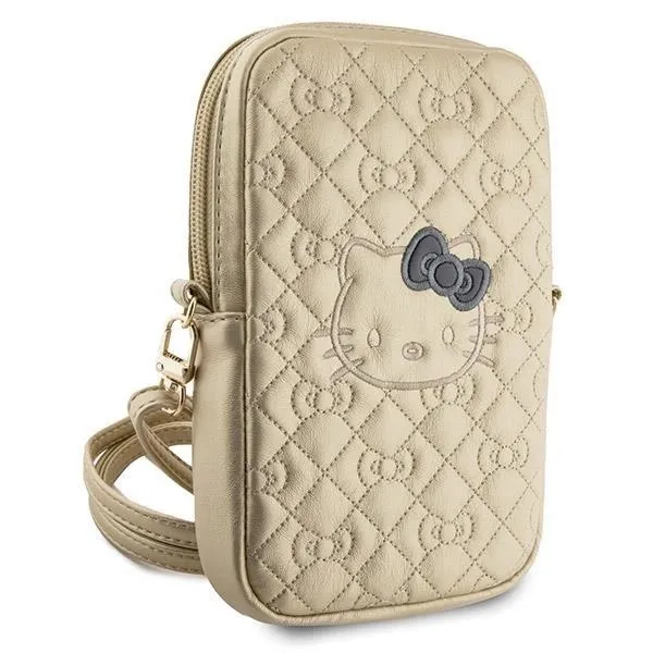 Hello Kitty Quilted Bows Universal Phone Bag with Strap Gold - HKPBPEKHBPD