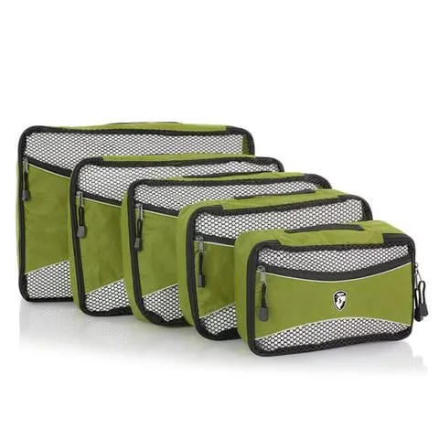 Heys Ecotex 5 Pc Packing Cube Set With Front Zippered Pocket