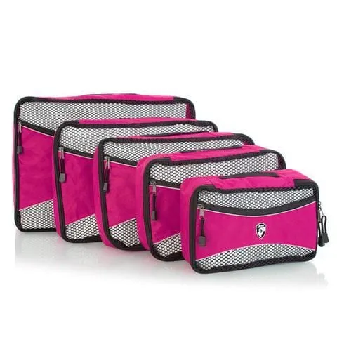 Heys Ecotex 5 Pc Packing Cube Set With Front Zippered Pocket