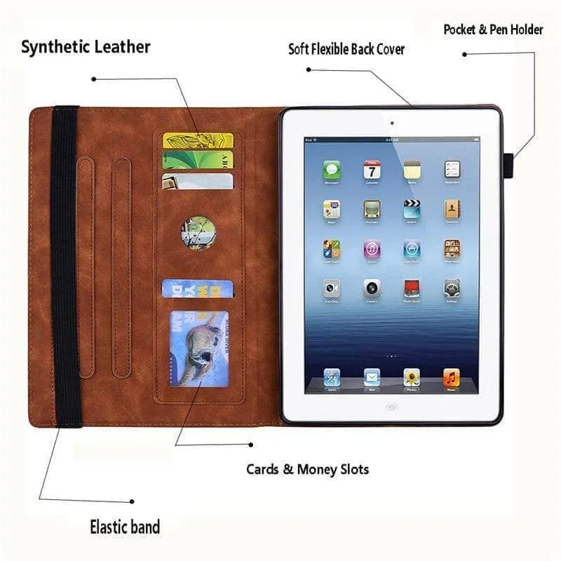 iPad Air 5 2022 Classic Flower Leather Cover