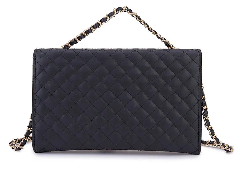 Iridescent Rhinestone Leather Purse