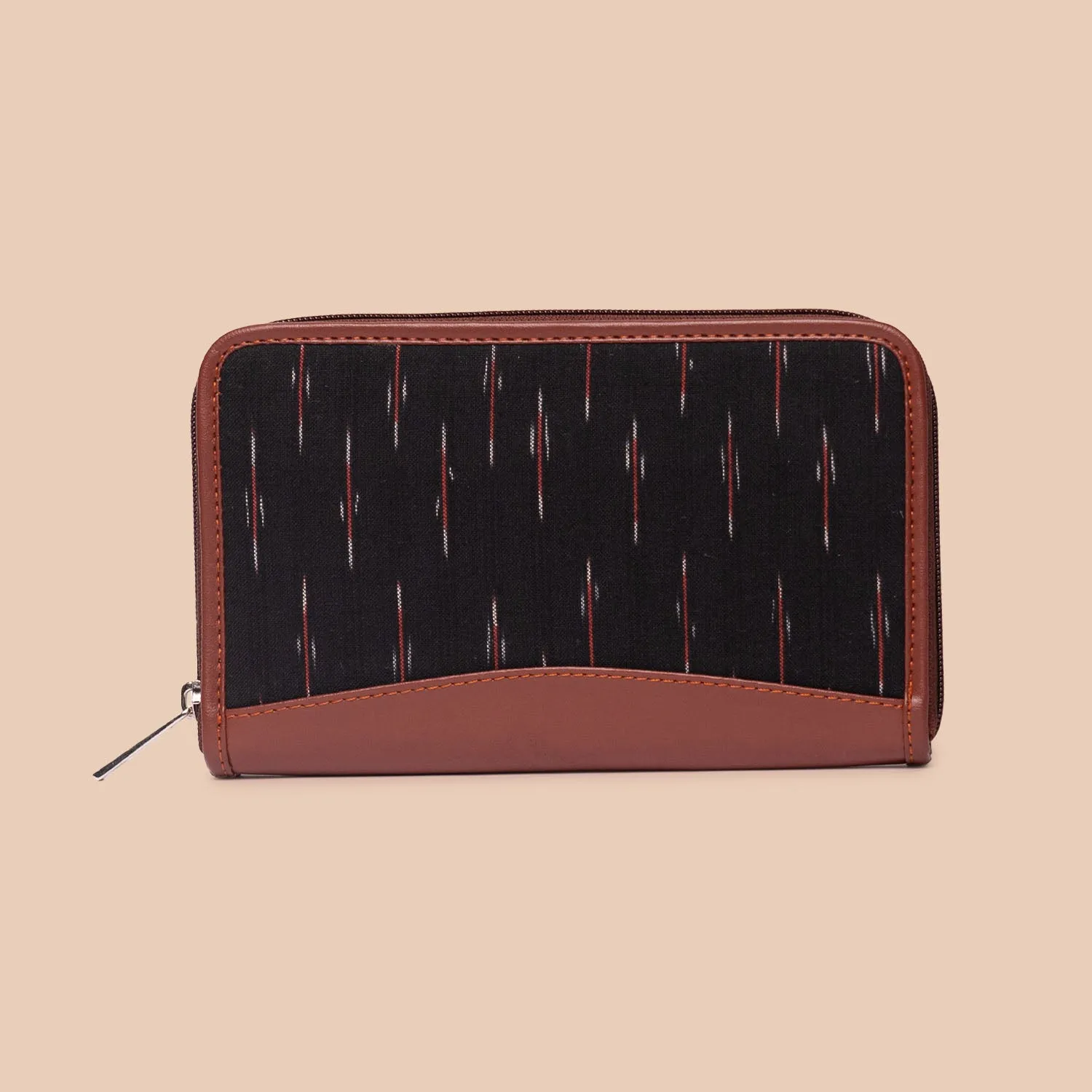Jet Black & Ikat GreRed - Luna Handbag & Chain Wallet Combo