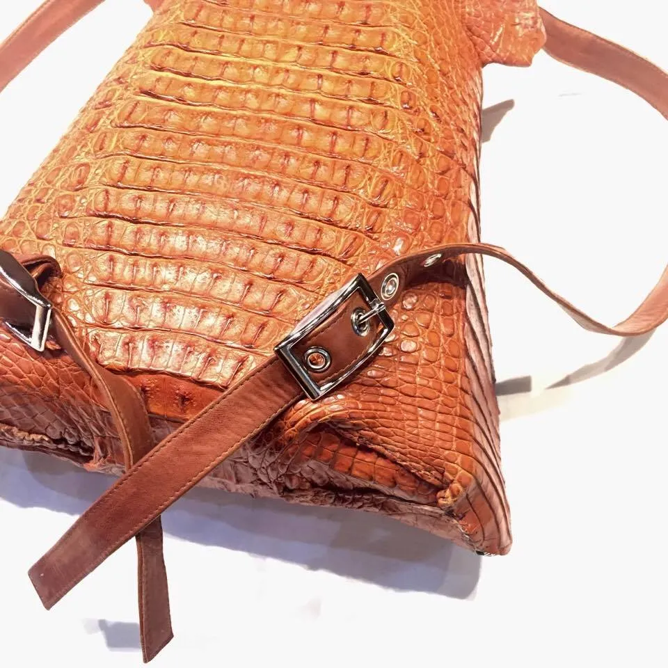 Kashani All-Over Cognac Alligator Backpack
