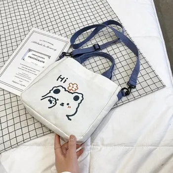 Kawaii Bear Canvas Tote Bag - Kawaii Bag