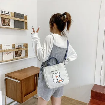 Kawaii Bear Canvas Tote Bag - Kawaii Bag