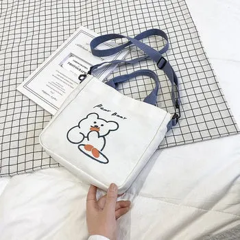 Kawaii Bear Canvas Tote Bag - Kawaii Bag