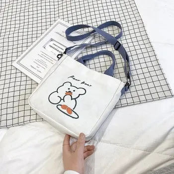 Kawaii Bear Canvas Tote Bag - Kawaii Bag