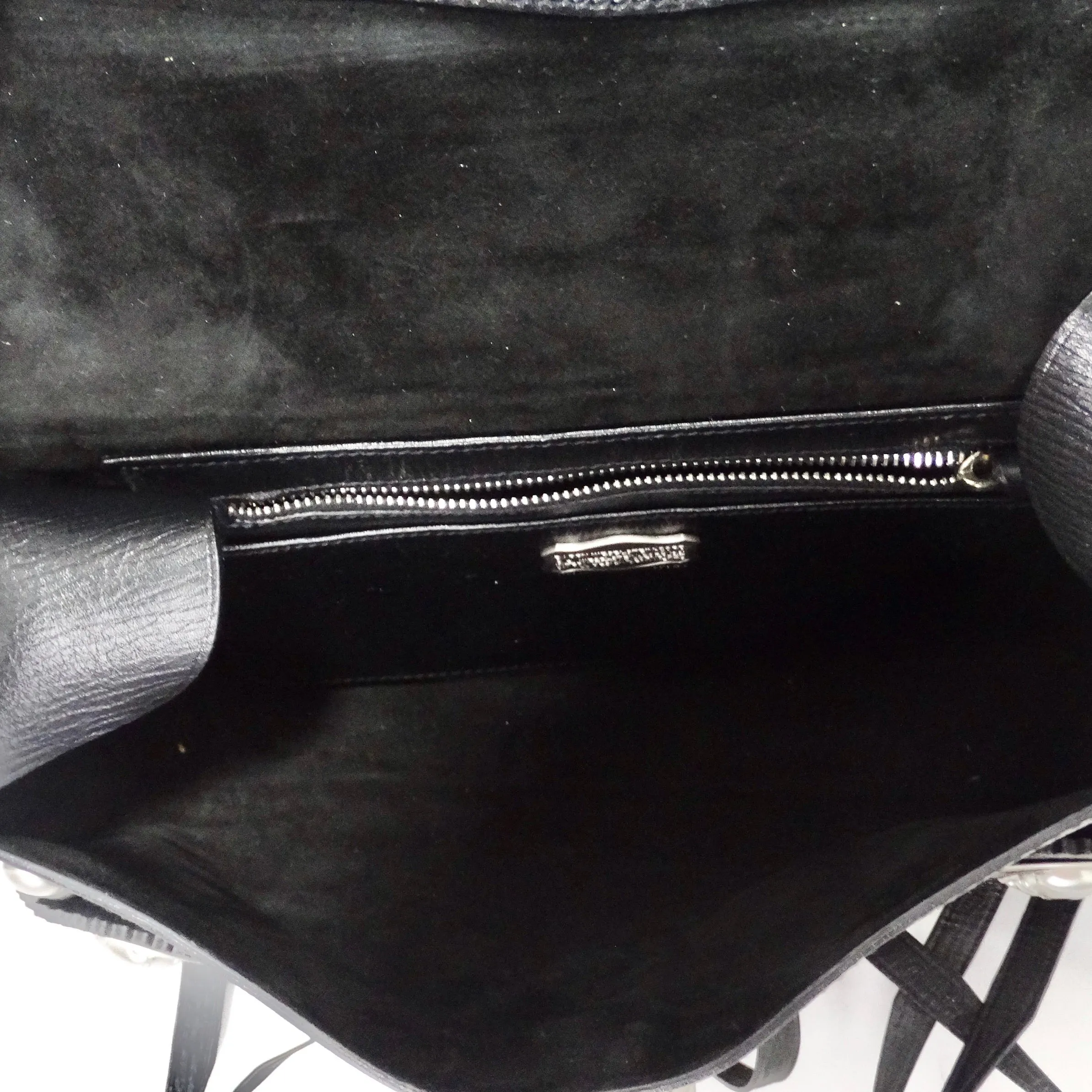 Kieselstein-Cord Black Leather Silver Twin Coin Messenger Bag