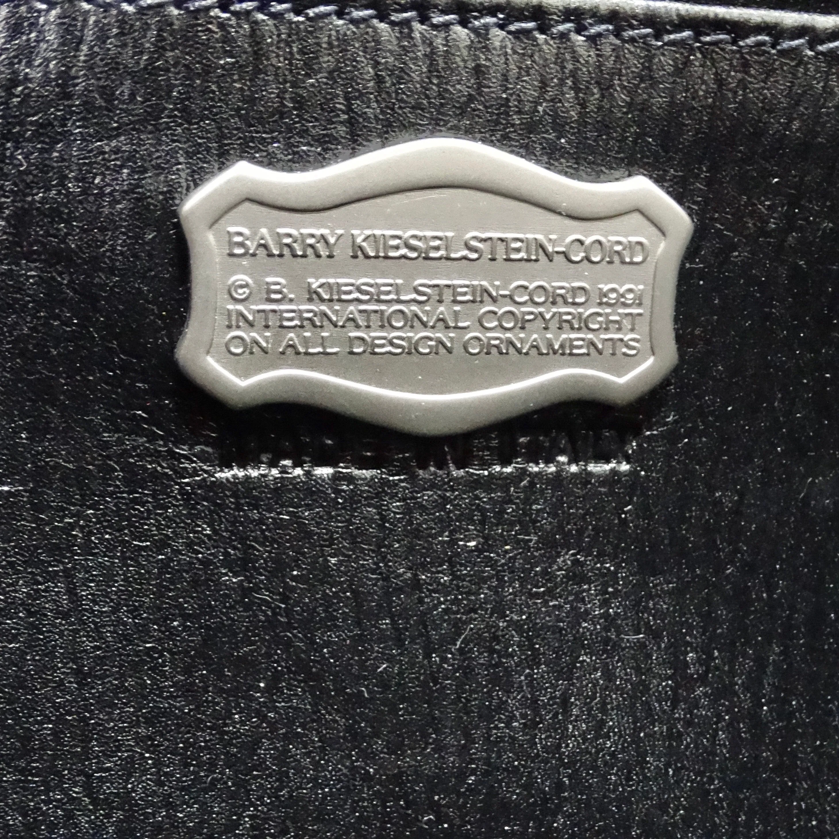 Kieselstein-Cord Black Leather Silver Twin Coin Messenger Bag