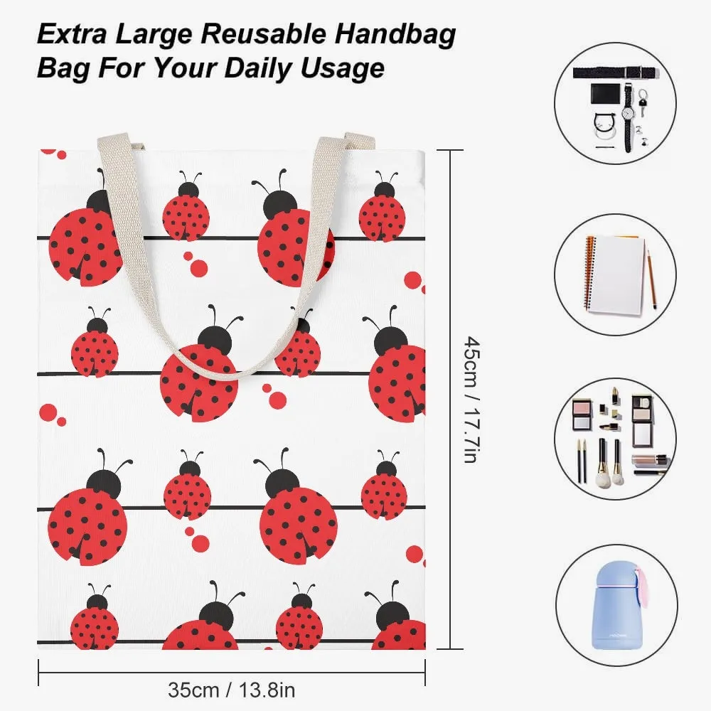 Lady Bugs Canvas Tote Bag