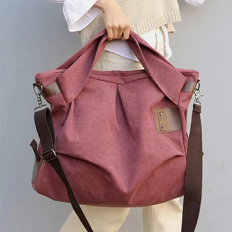 Large Capacity Canvas Handbag for Women Crossbody Tote Hobo Bag